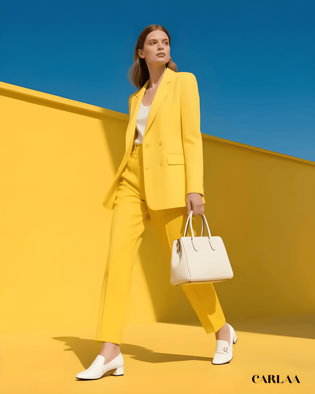 Tailleur femme jaune 