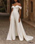 Wedding Jumpsuit Long Train