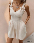Tie-front romper