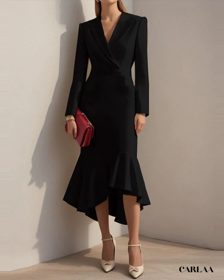 Robe cache cœur col tailleur 