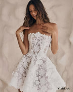 Robe courte mariage civil dentelle