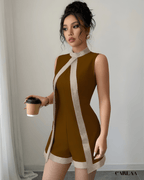 Combishort marron femme 