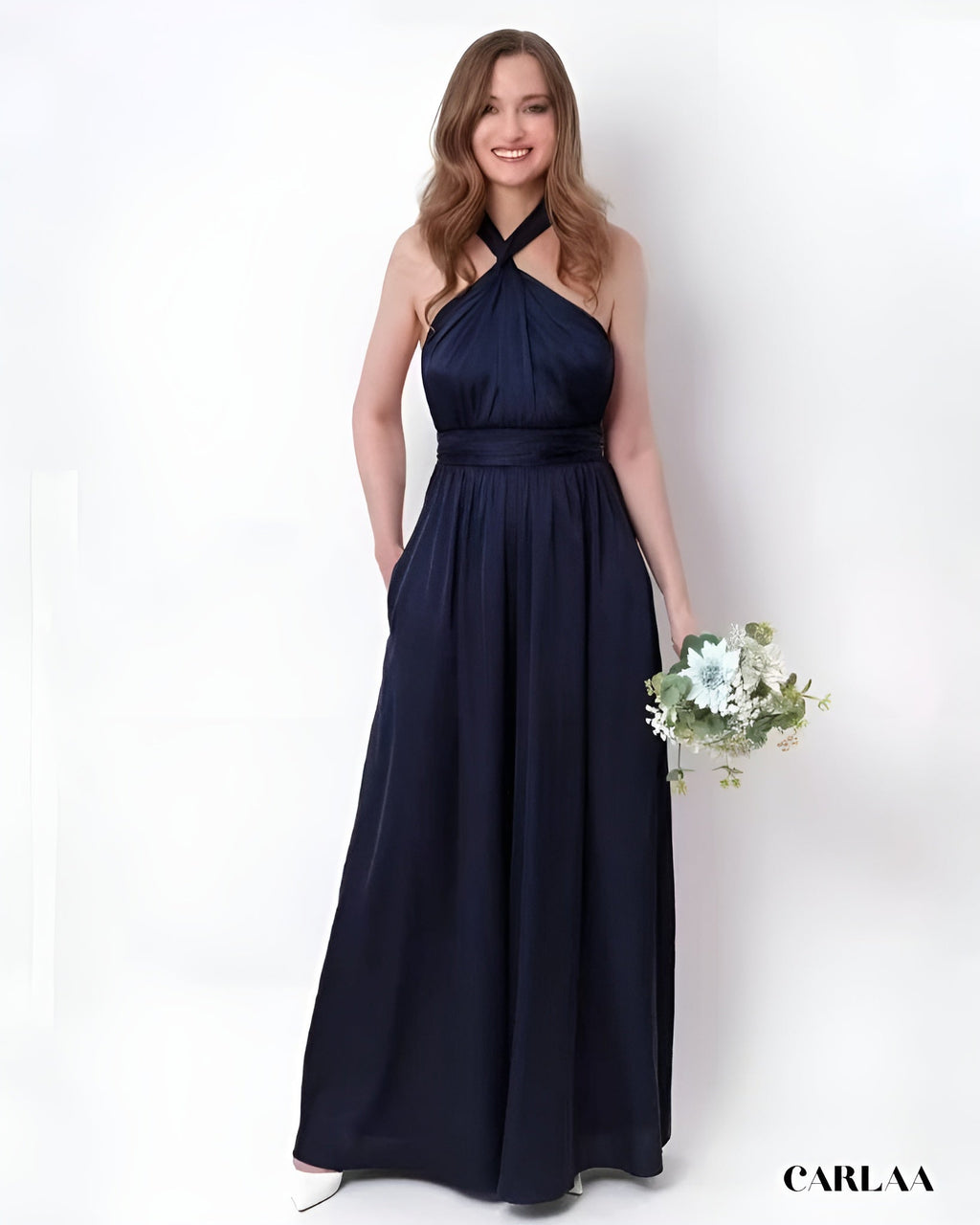 Navy blue wedding outfit
