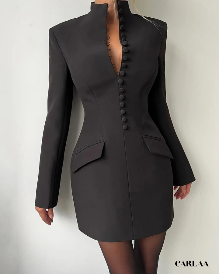 Robe Tailleur Structurée Boutonnée