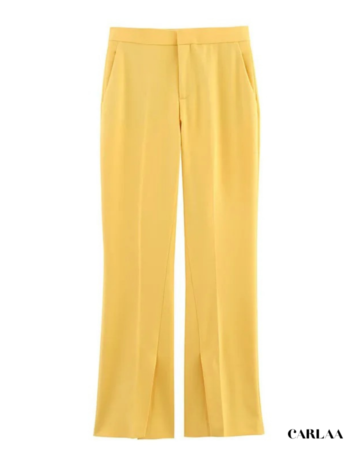 Light mustard yellow women's suit