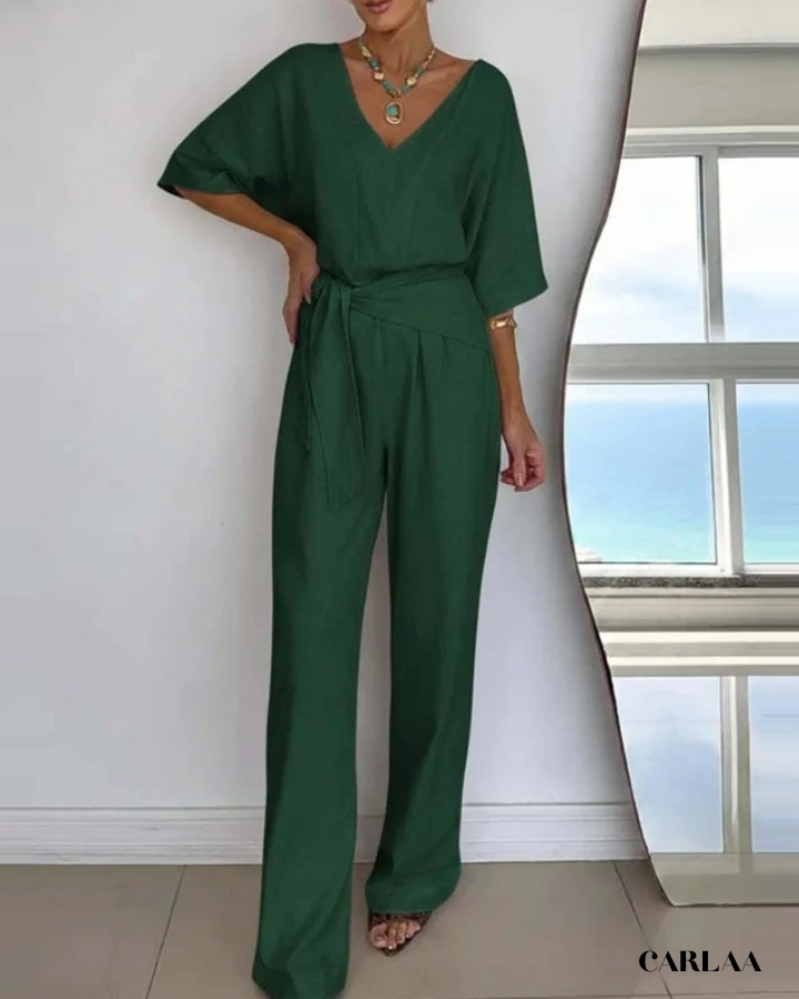 Combinaison pantalon col v fluide