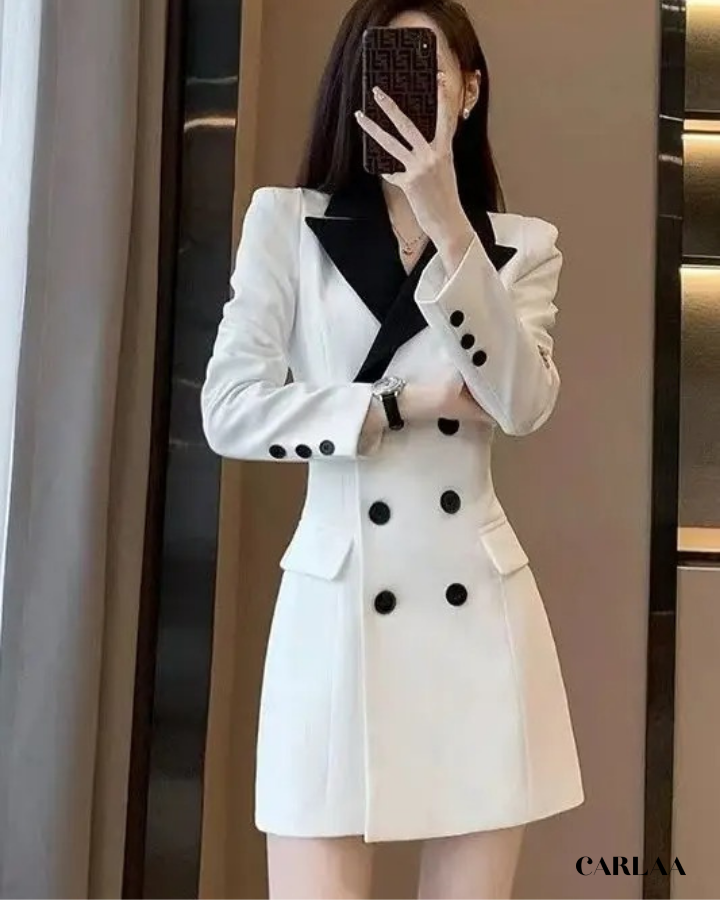 Robe blazer femme bicolore chic