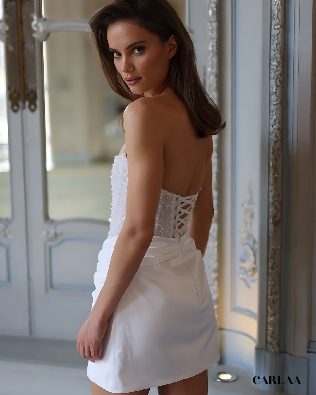 Robe de mariee courte corset