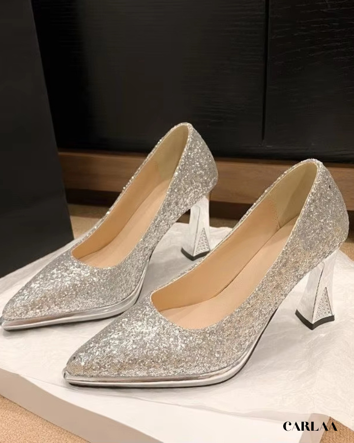 Chaussures de mariage femme argenté
