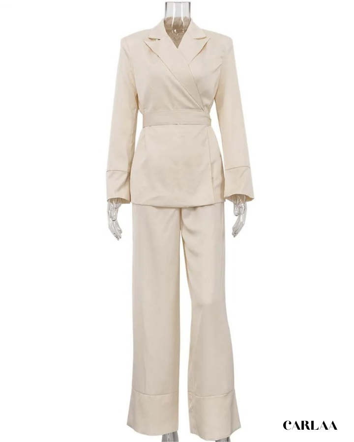 Ensemble tailleur fluide pantalon large 