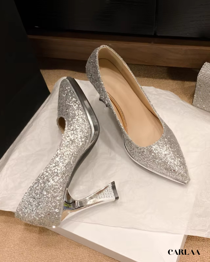 Chaussures de mariage femme argenté