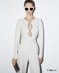 Elegant white jumpsuit for women