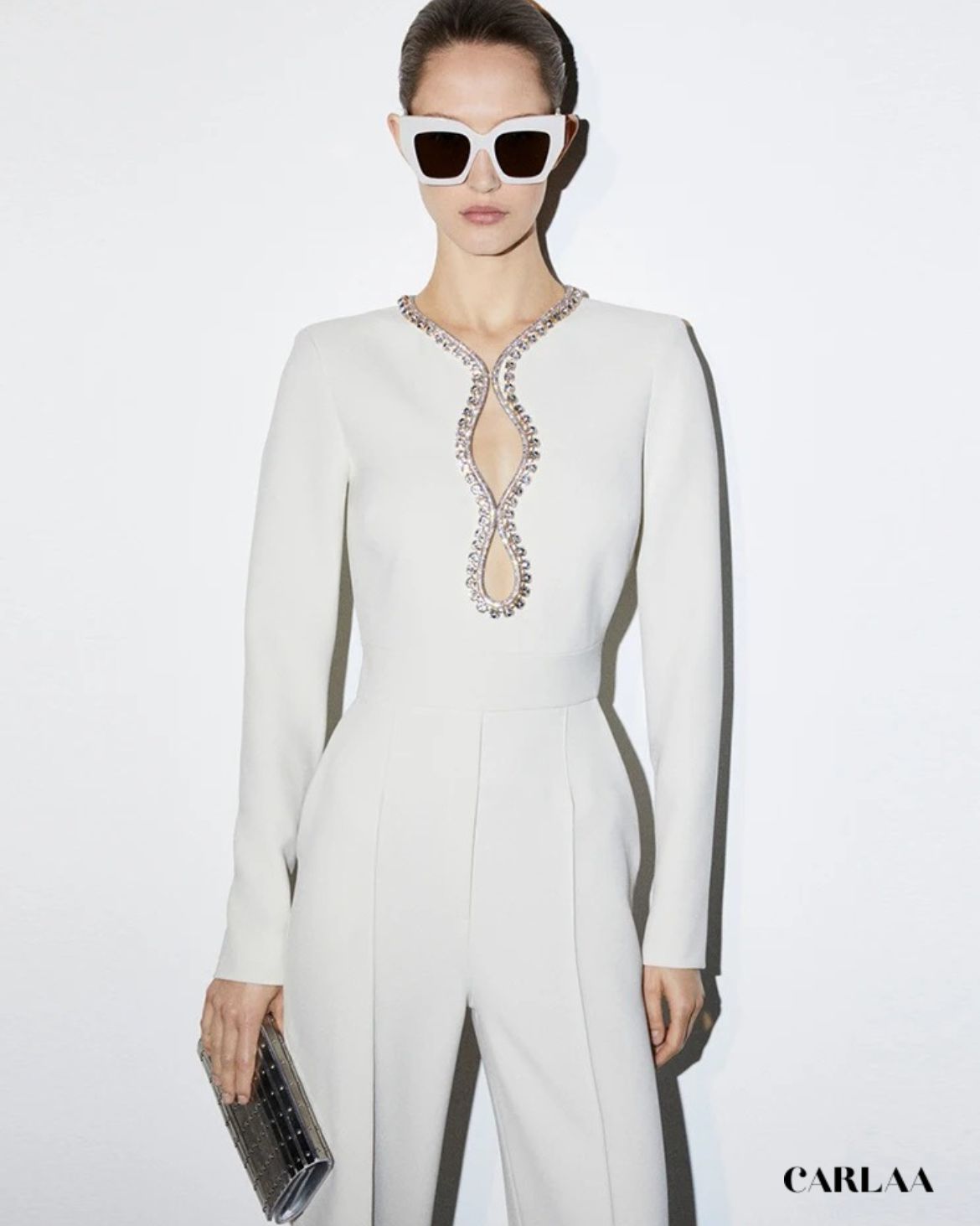 Elegant white jumpsuit for women