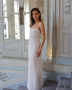 Robe de mariée bustier perlée