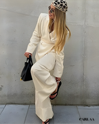 Ensemble tailleur fluide pantalon large 