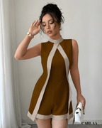 Combishort marron femme 