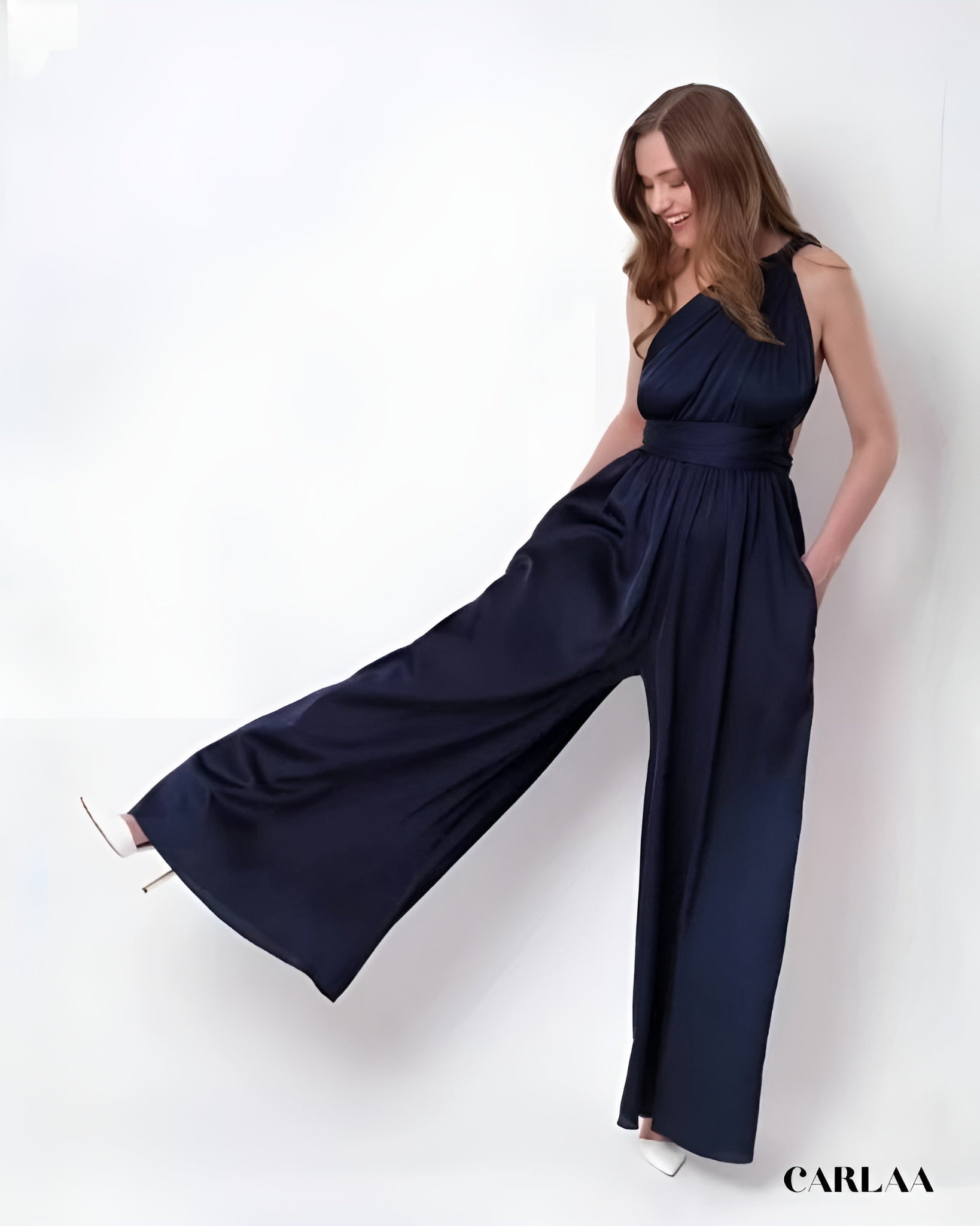 Navy blue wedding outfit