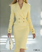 Robe Tailleur Manches Longues Femme