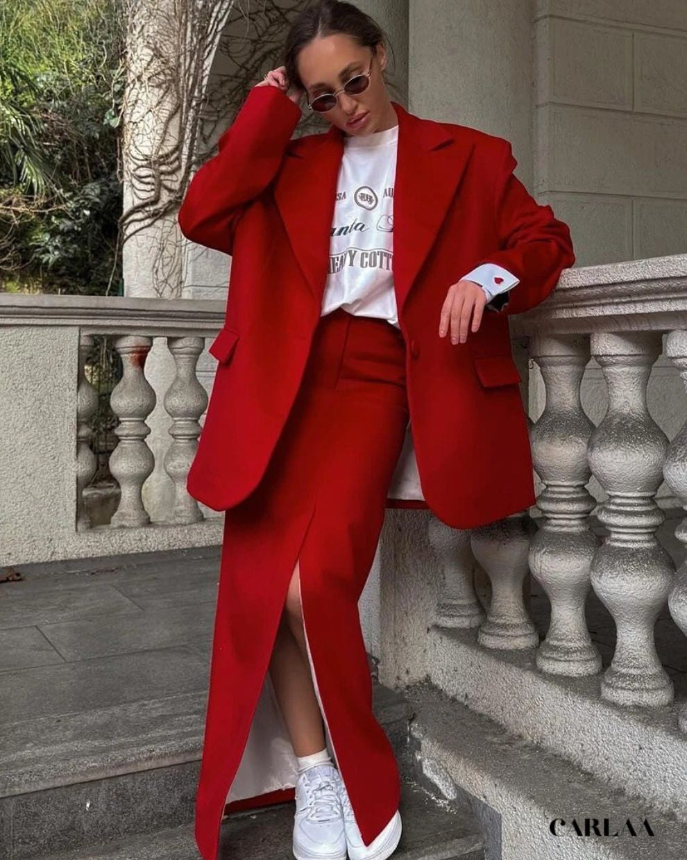 Women's red suit set