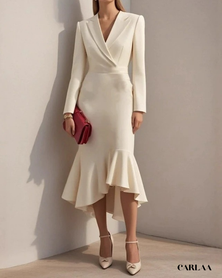 Robe cache cœur col tailleur 