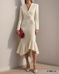 Robe cache cœur col tailleur 