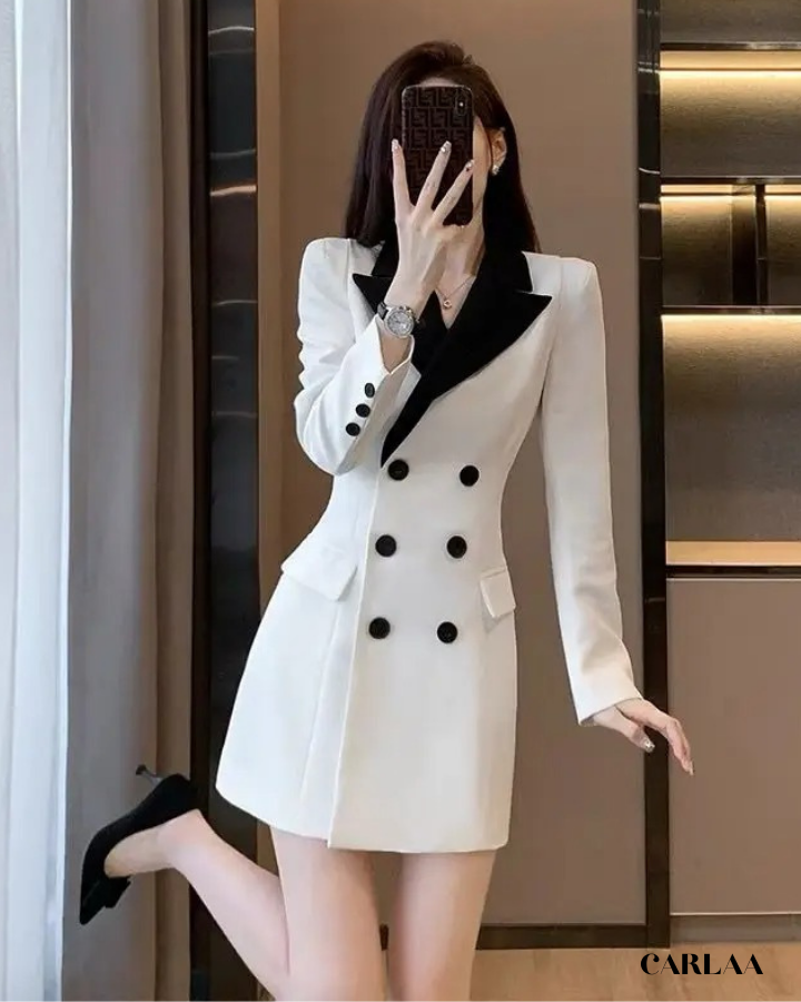 Robe blazer femme bicolore chic