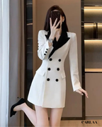 Robe blazer femme bicolore chic