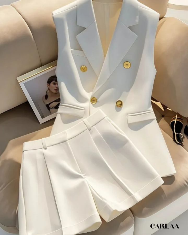 Women's white short suit
