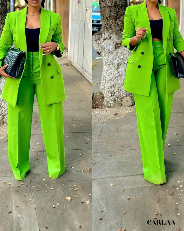 Tailleur pantalon femme vert vif 
