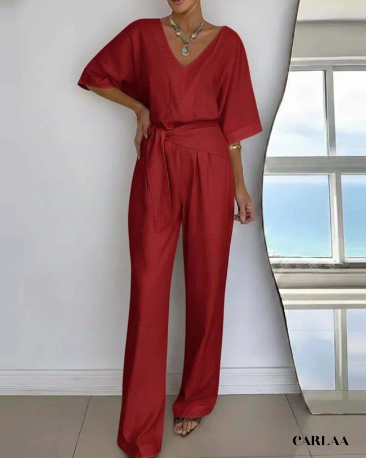 Combinaison pantalon col v fluide