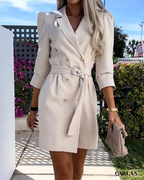 Robe Blazer Cintrée Femme avec Boutons