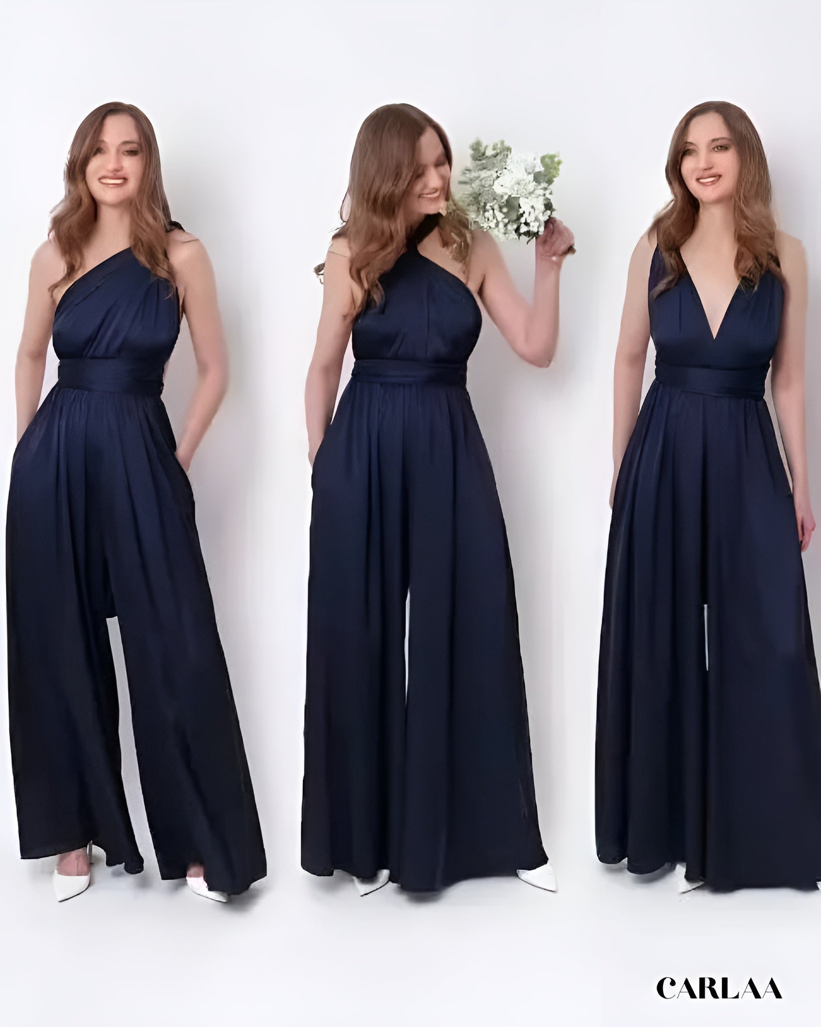 Navy blue wedding outfit