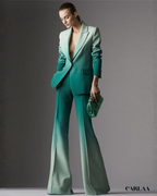 Tailleur pantalon femme vert mariage