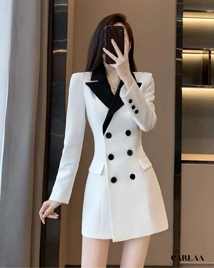 Robe blazer femme bicolore chic