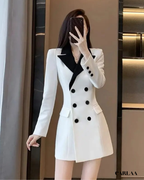 Robe blazer femme bicolore chic
