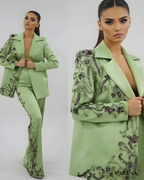 Women's sage green wedding suit