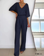 Combinaison pantalon col v fluide