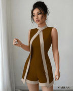 Combishort marron femme 