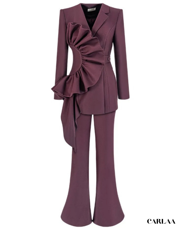 Tailleur pantalon femme violet foncé