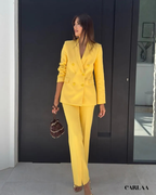 Light mustard yellow women's suit