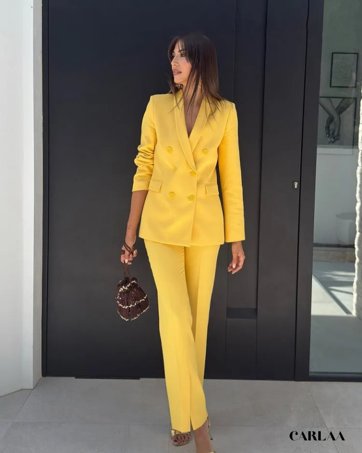 Light mustard yellow women's suit