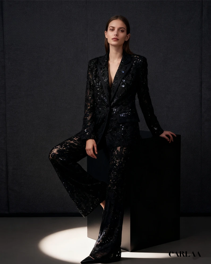 Tailleur pantalon mariage femme 60 ans