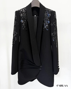 Robe blazer femme drapée chic