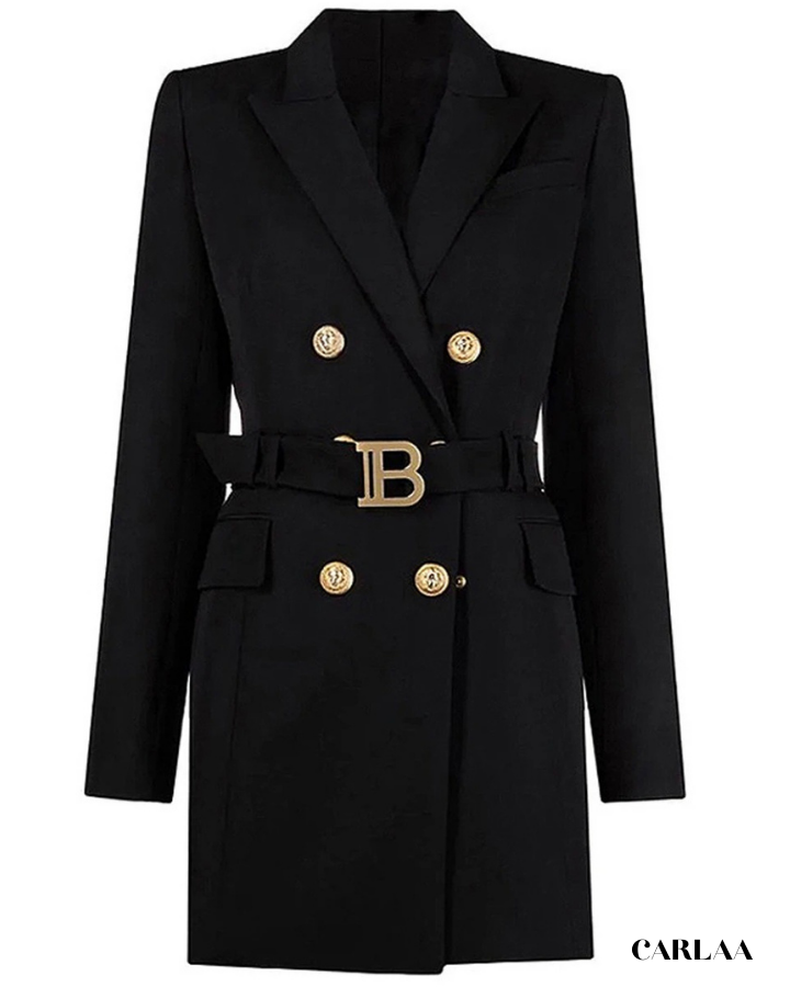 Tailored dress with belt