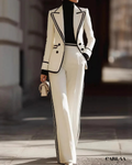 Tailleur pantalon droit structuré femme