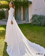 Long-sleeved wedding outfit