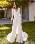 Long-sleeved wedding outfit