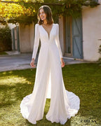 Long-sleeved wedding outfit