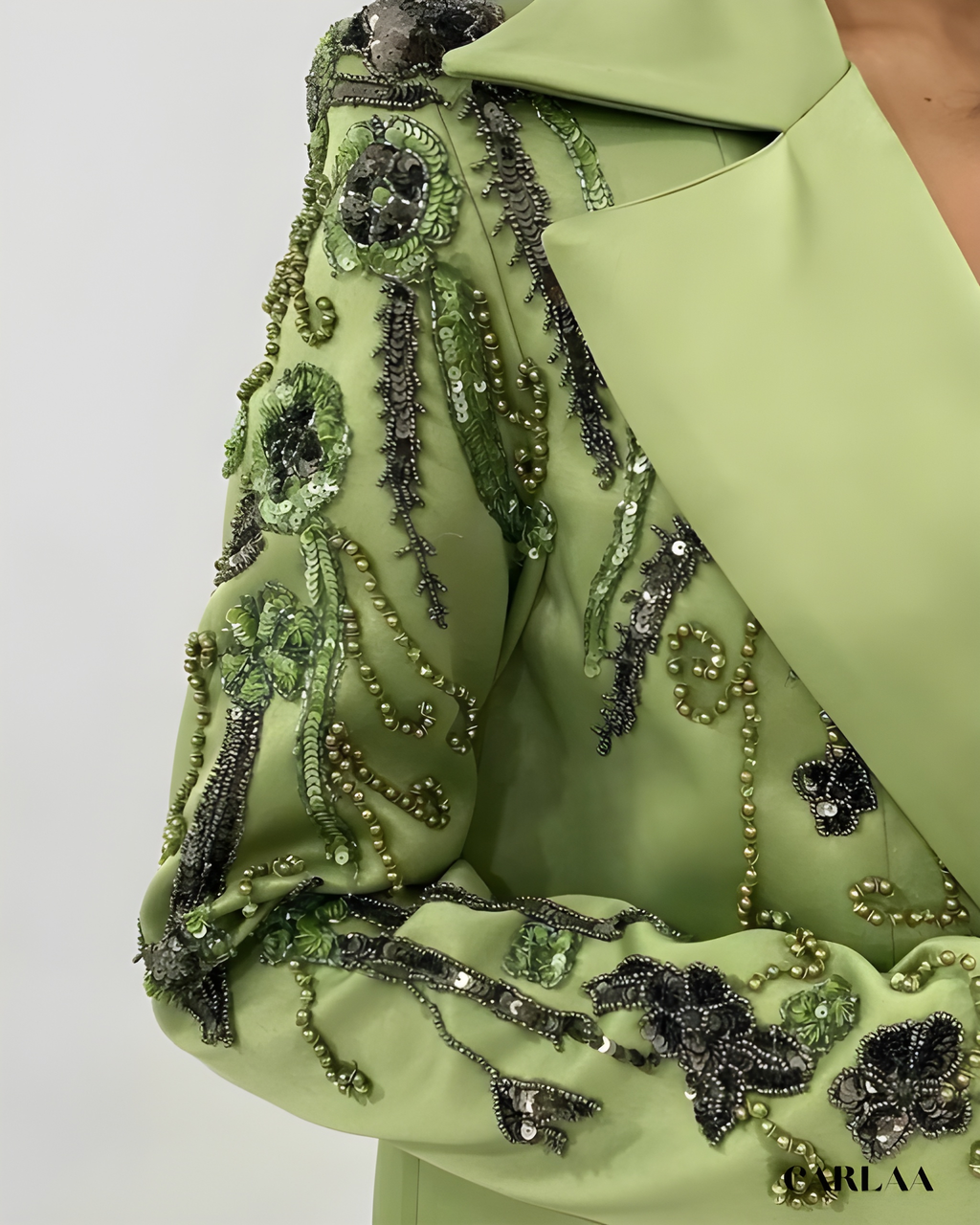 Women's sage green wedding suit
