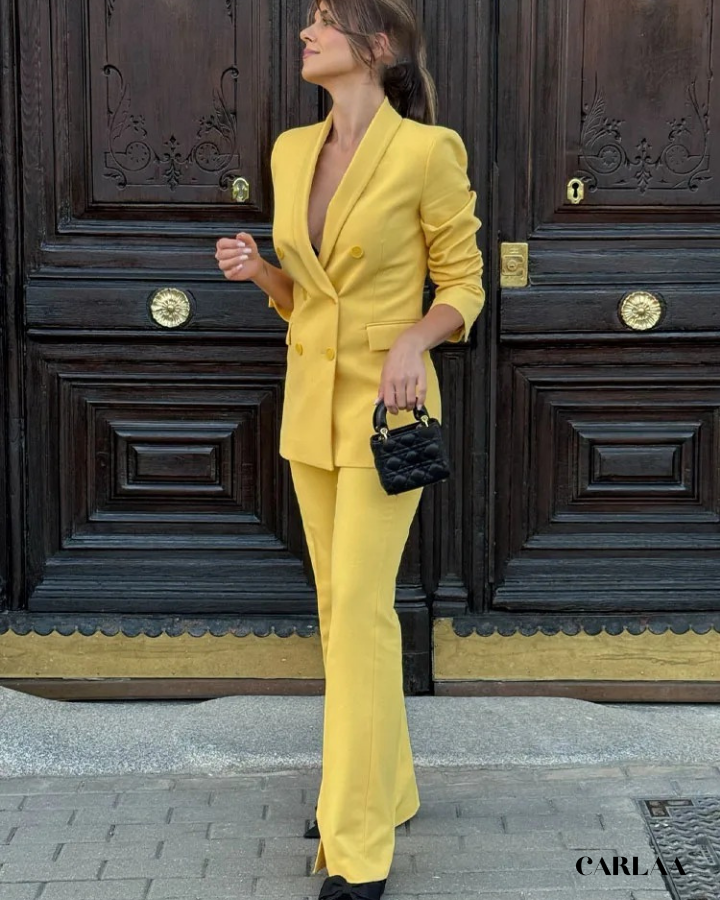Light mustard yellow women's suit